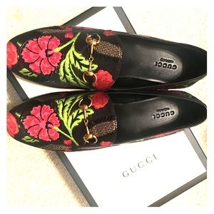 Gucci Jordaan floral brocade loafers